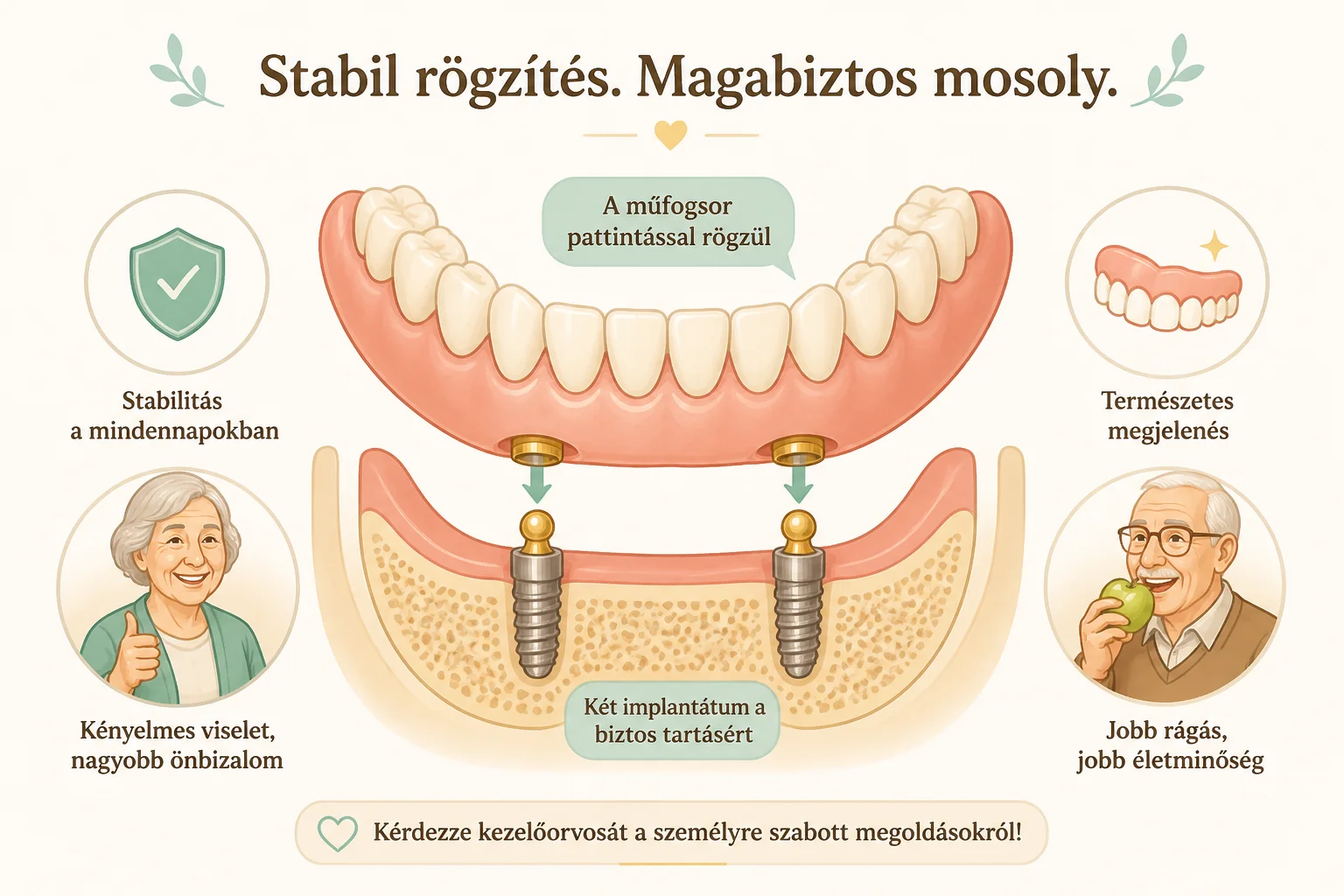 Implantátummal rögzített fogsor – mikor éri meg?