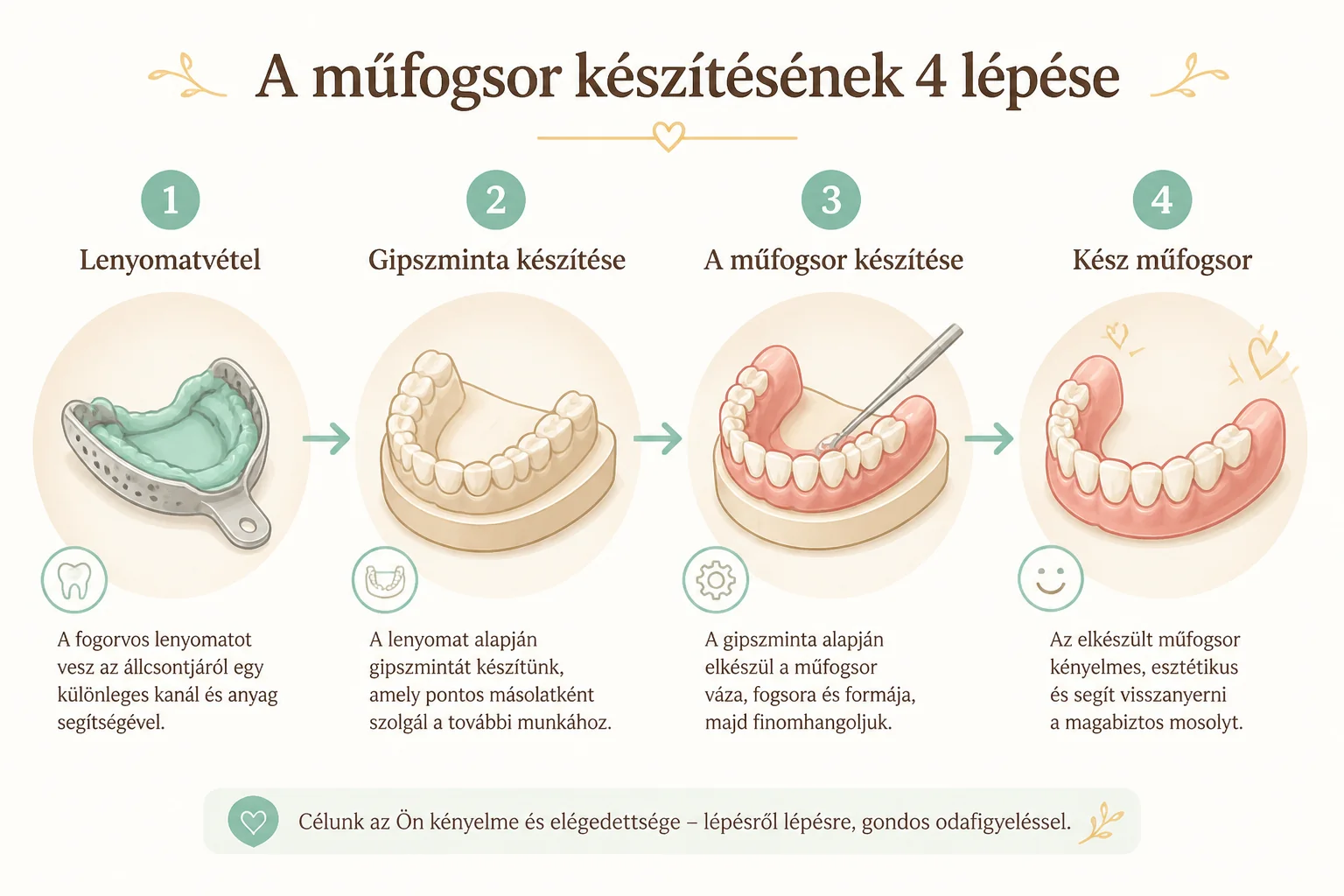 A műfogsor készítés 5 lépése – mit várhat minden alkalommal