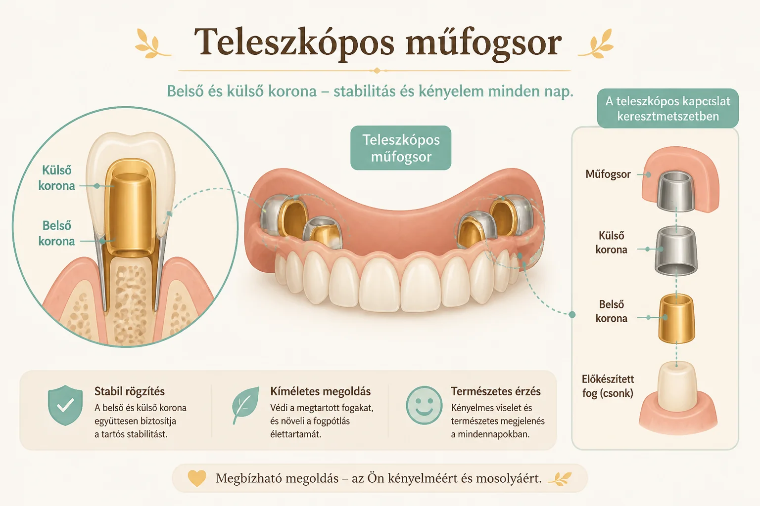 teleszkopos-fogsor-elonyei Teleszkópos fogsor – mi az előnye a hagyományossal szemben?