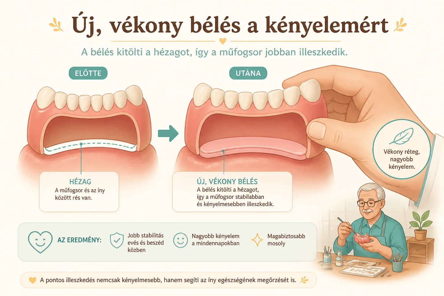 Mennyi ragasztó a sok? Amikor a fogsort alá kell bélelni