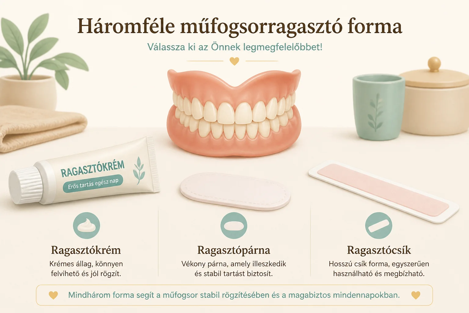 Ragasztópárna, krém vagy csík? A három forma összehasonlítása