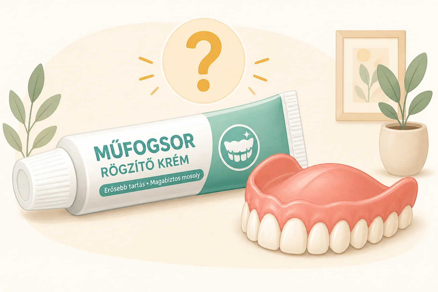 mufogsor-ragaszto-utmutato Műfogsor ragasztó — mikor kell, mikor nem, és mit jelez, ha sok kell